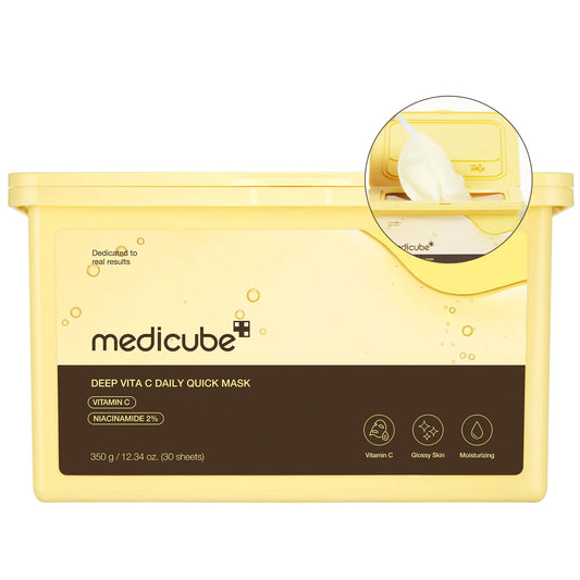 Medicube Deep Vita C Daily Quick Mask – 30 Vegan Sheets for Bright, Hydrated Skin